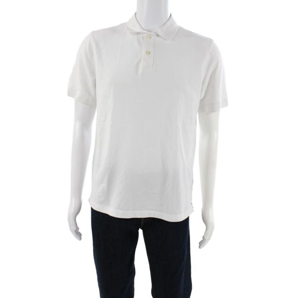 Banana Republic Mens Cotton Collared Short Sleeve Polo Shirt White Size M